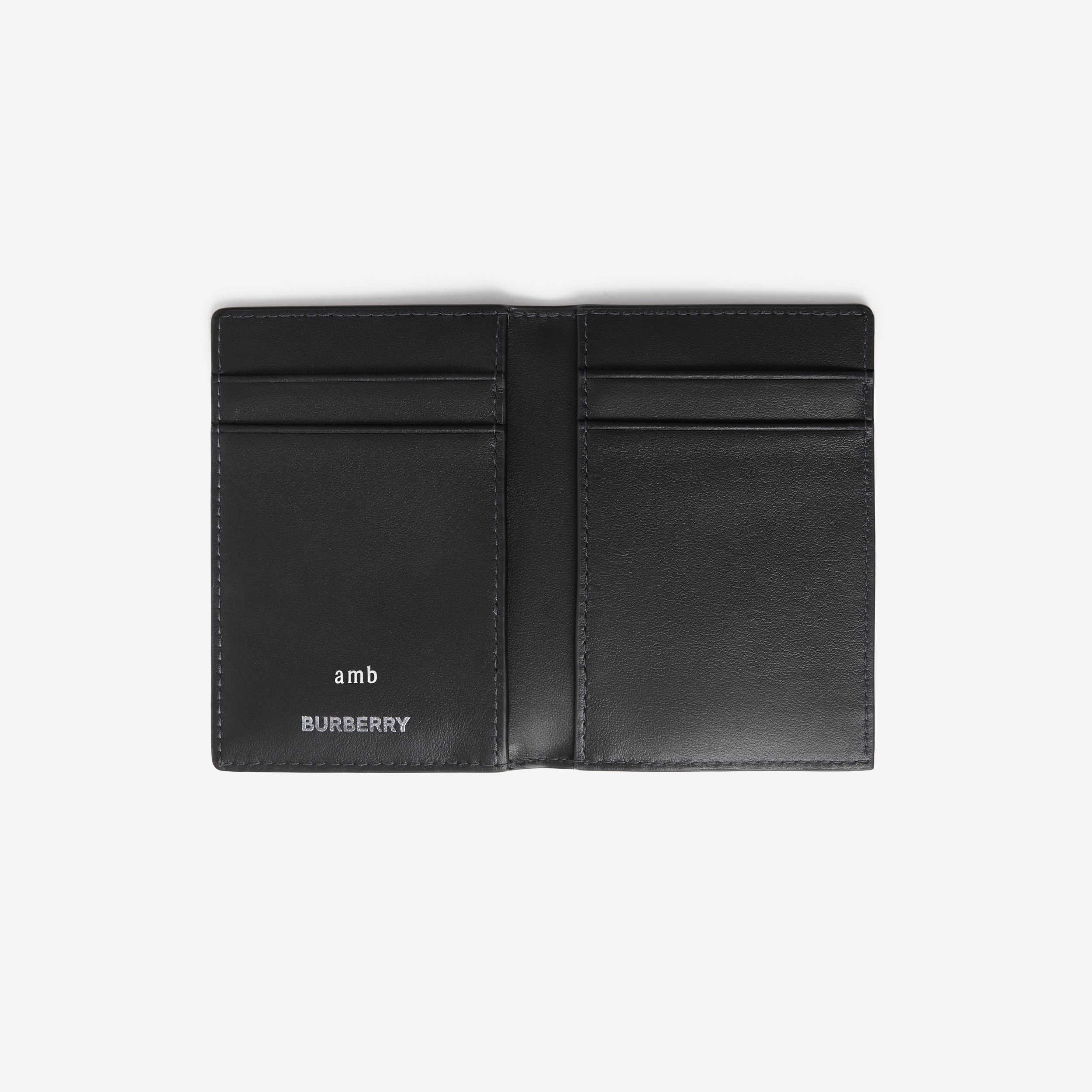 Check Folding Card Case in Charcoal - Men